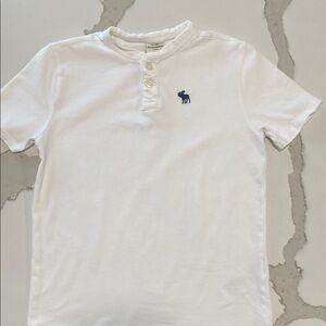 Abercrombie & Fitch White Polo with Blue Accents
